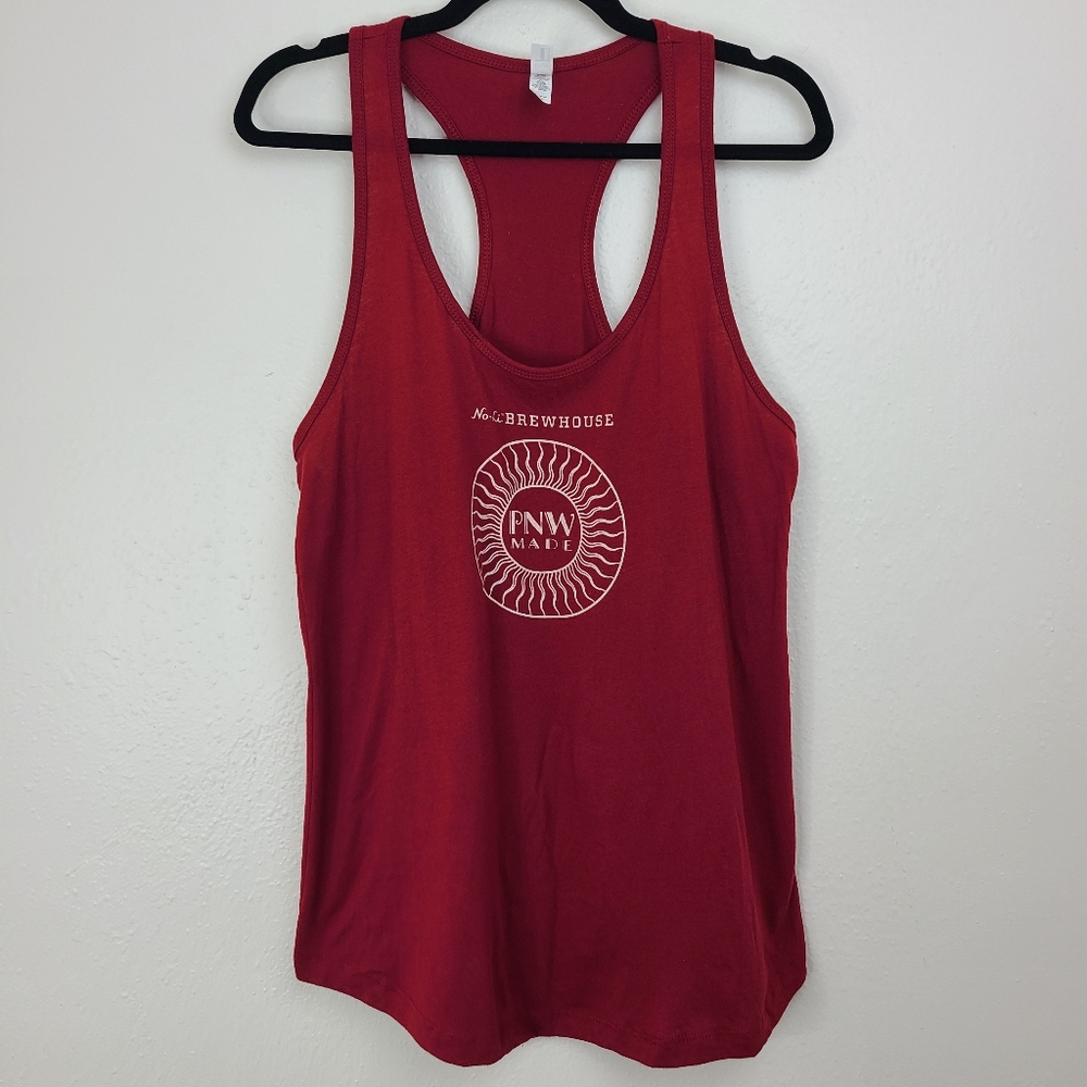 Tank Top Scoop No-Li Brewhouse Spokane Washington PNW Made Dark Red Size XXL